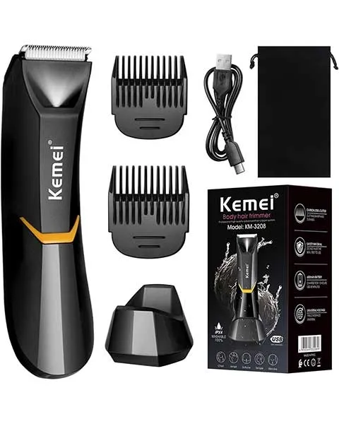 KemeiProfessionalBodyHairTrimmerBlack