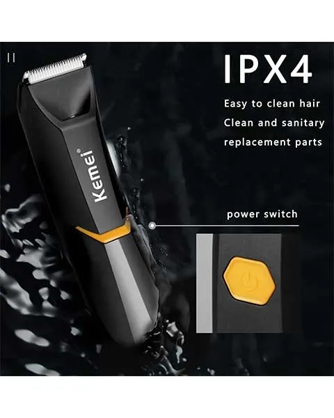 KemeiProfessionalBodyHairTrimmerBlack