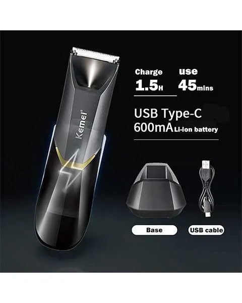KemeiProfessionalBodyHairTrimmerBlack