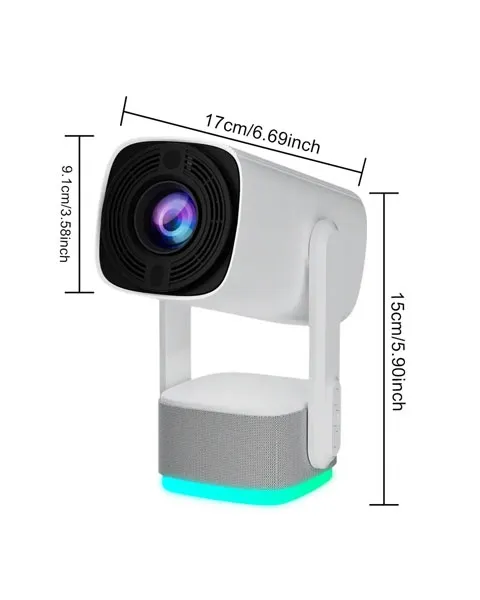 Pan Tilt Lamp Rechargable Projector- 4k 5Ghz Wi-Fi