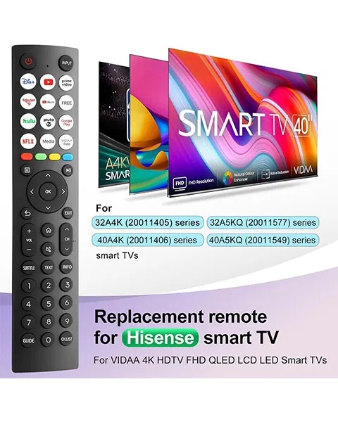 Hisense Smart TV Remote Control Android-VIDAA 4K HDTV FHD QLED LCD LED