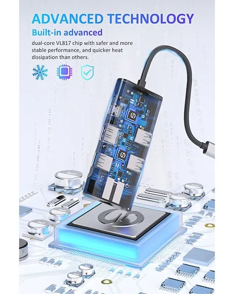 Aukey6in1USB-CHub,100W,Black,CB-C75