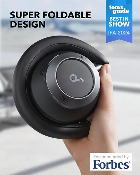  Anker Soundcore Space One Pro Hi-Res Wireless Audio Noise Cancelling Headphones Driven by 6 Mics