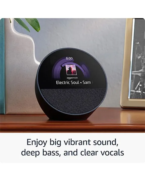Amazon Echo Spot Smart Alarm Clock with Alexa-Black