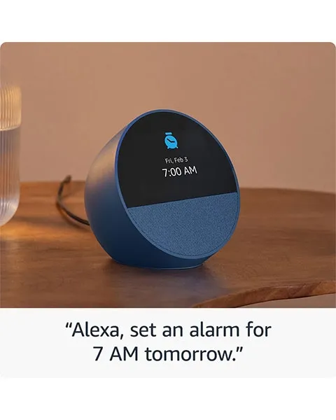 Amazon Echo Spot Smart Alarm Clock with Alexa-Ocean Blue