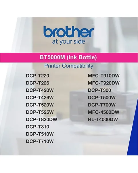  Brother Ink Cartridge BT5000 Magenta High Quality Ink for Exceptional Prints