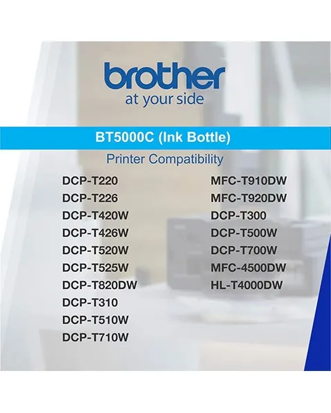  Brother Ink Cartridge BT5000 Cyan High Quality Ink for Exceptional Prints