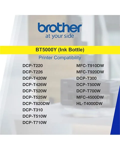 Brother Ink Cartridge BT5000 Yellow High Quality Ink for Exceptional Prints