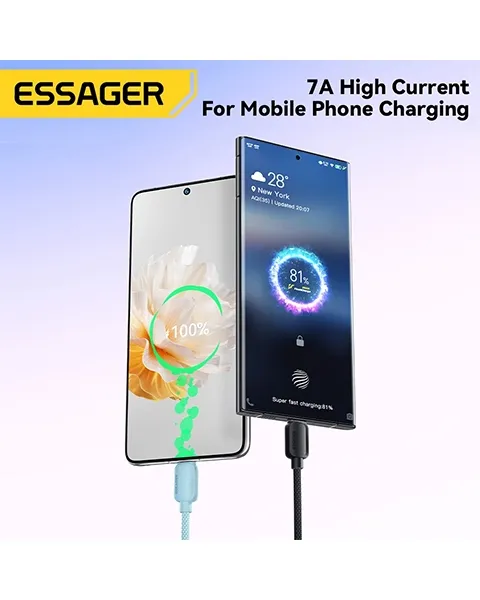 ESSAGER Data USB Type C Fast Charging Braided 100W
