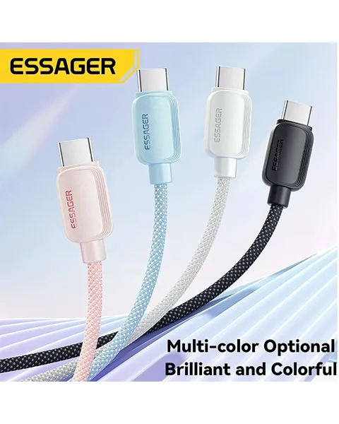 ESSAGER Data USB Type C Fast Charging Braided 100W