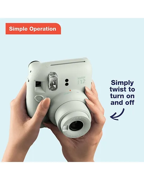 Fujifilm Instax Mini 12 Instant Camera-Clay White