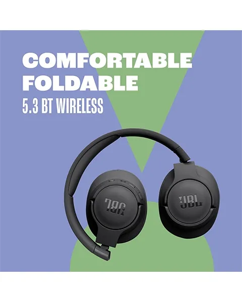 JBL Tune 720BT Wireless Over-Ear Headphones-Bluetooth 5.3-Foldable Design-Black