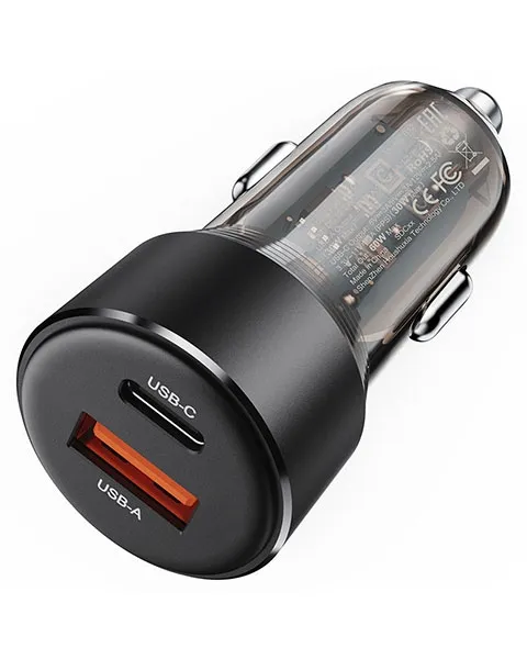 AcefastB12FastCarCharger60W(1xUSB-C+1xUSB-A)