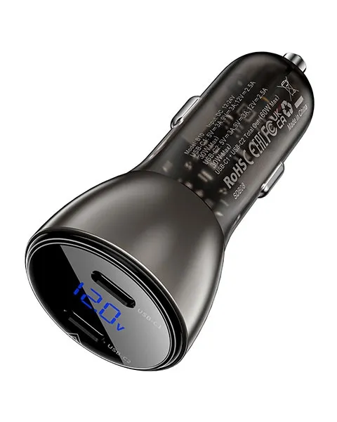AcefastB1060WFastChargeCarCharger2xUSB-C
