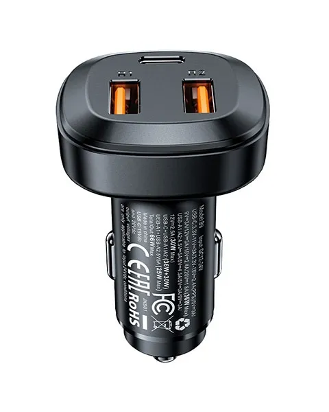 AcefastB966WFastChargeCarCharger(2xUSB-A+USB-C)