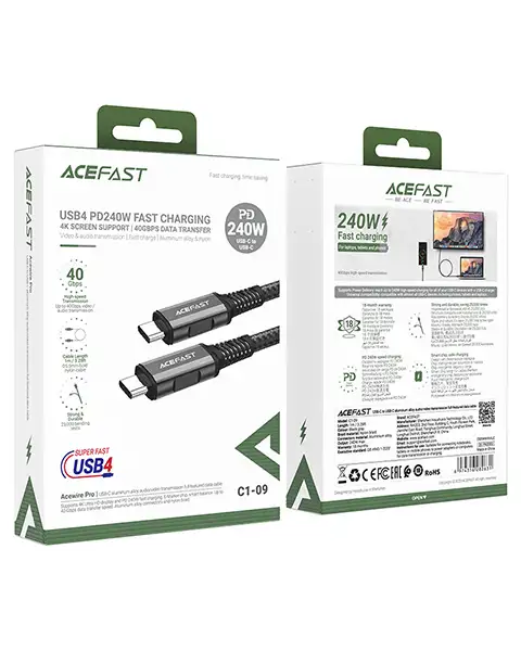 Acefast C1-09 Charging Audio Video Data Cable USB-C to USB-C PD240W
