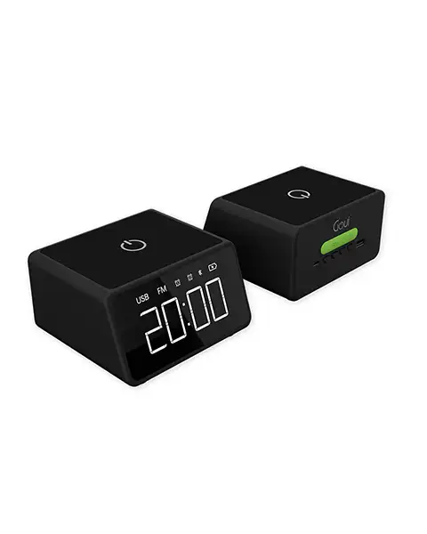 GouiDigitalClockWirelessChargerSpeaker