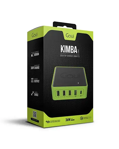 Goui Kimba Light 5 Port 36W Powerful Desktop Charger Black And Green