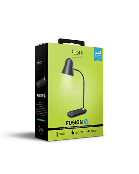 Goui Fusion Led Lamp with Speaker & Wireless Charger-Black