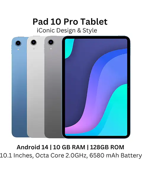 G-TAB PAD10 Pro Tablet 128 + 4+6 GB 10.1 Inch Android 14.0 Silver