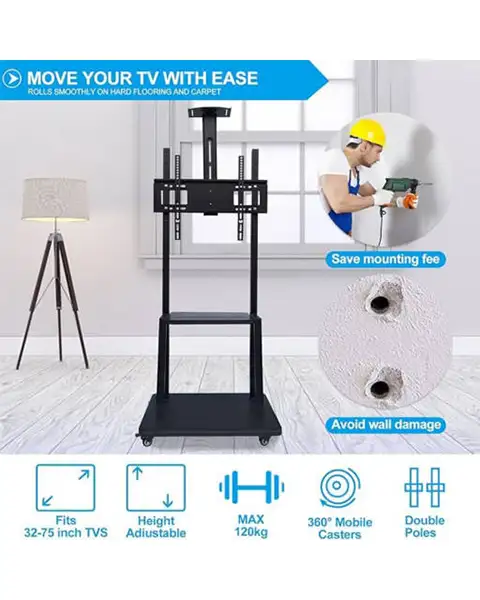  STARGOLD SG-836 TV Cart Bracket For Plasma/ LCD/ LED 32”-70” Maximum Hold Capacity 60kg