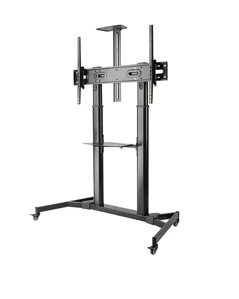 Stargold SG-832 Telescopic TV Floor Stand With Wheels Height Adjustable Shelf Rolling TV Cart for 60-100 Inch LCD, LED, OLED Flat Panel Plasma Screens Mobile Floor TV Stand