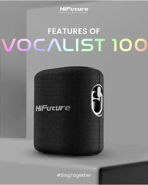  HiFuture Vocalist 100 Portable Bluetooth Speaker 25W Bluetooth 5.0-Black