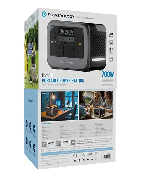 PowerologyPaterIIPortablePowerStation700W-Gray