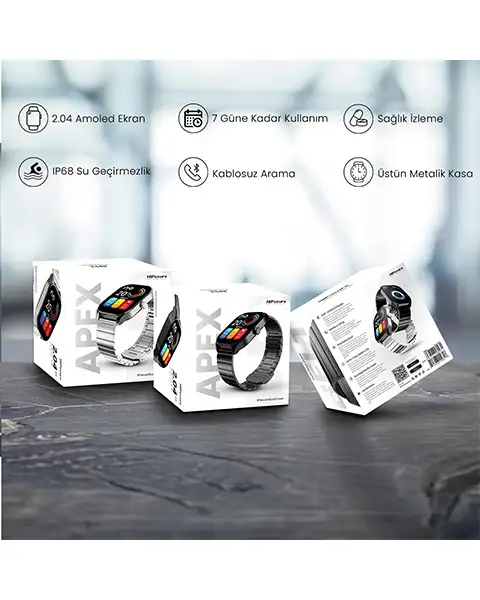  HiFuture APEX 2.04 AMOLED Stainless Steel Smartwatch-Black