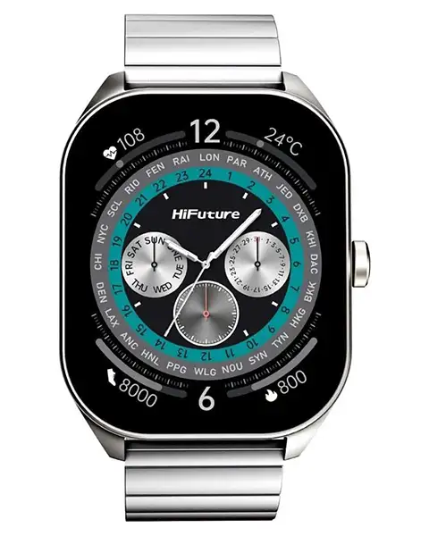  HiFuture APEX 2.04 AMOLED Stainless Steel Smartwatch-SIlver