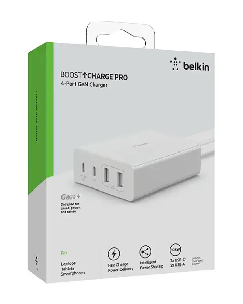 Belkin BoostCharge Pro 4-Port GaN Charger 108W