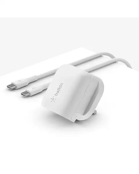 Belkin BoostCharge 20W USB-C Wall Charger with 1M C-to-C Cable - White
