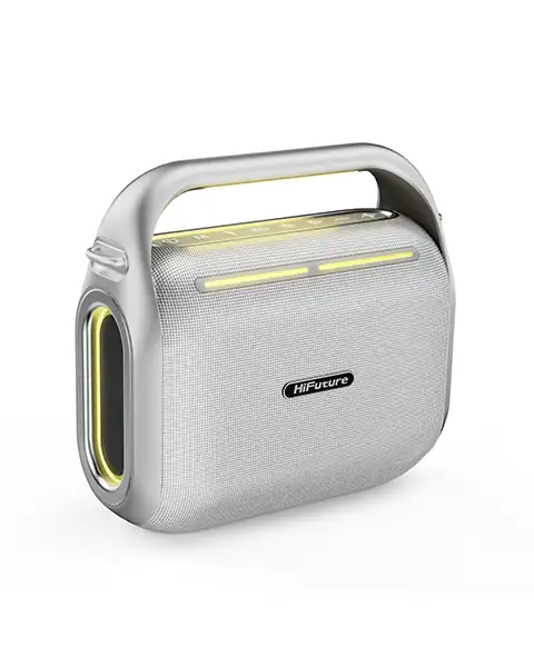  HiFuture Music Box 200 Portable Wireless Speaker Bluetooth 5.3 RGB lights-Silver