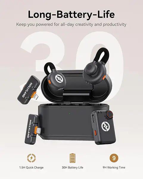 HollylandLarkM2SWirelessLavalierMicrophone-Black