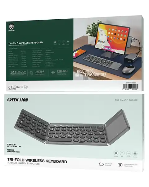 Green Lion Foldable Bluetooth Keyboard-Gray