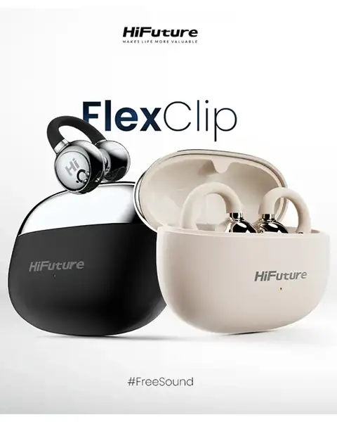 HiFuture FlexClip Open-Ear Wireless Earbuds ENC-Beige