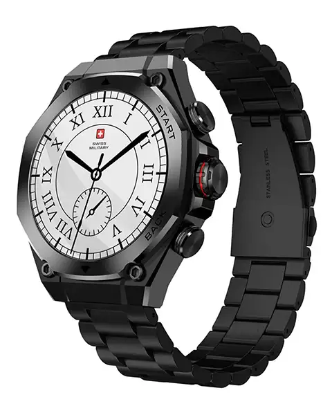 SwissMilitaryDOM6SmartWatchWithMetalStrap-Black