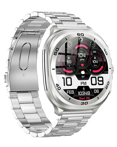 SwissMilitaryDom7SmartwatchSilverMetalSilverStrap