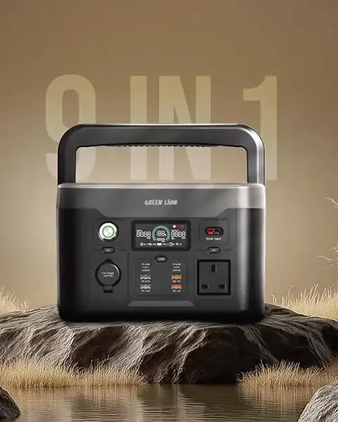 Green Lion PGX600 Portable Power Station 65W 240W Solar Input, 300W AC Input–Black