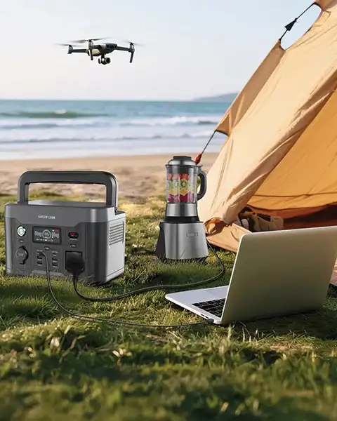 Green Lion PGX600 Portable Power Station 65W 240W Solar Input, 300W AC Input–Black