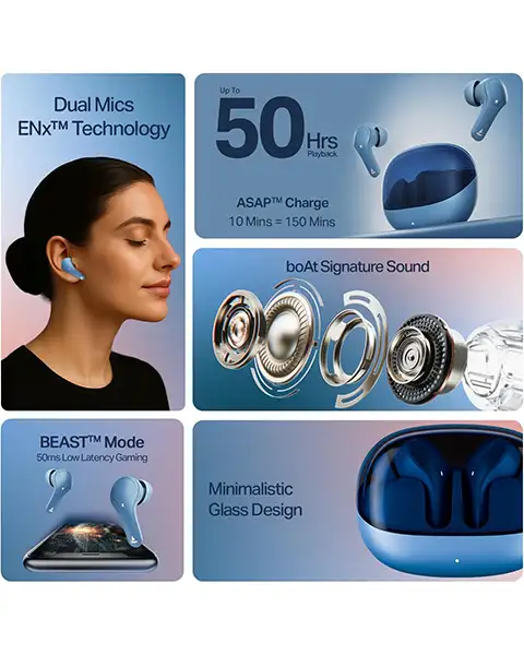 boAt Airdopes Plus 311 TWS Wireless Earbuds-Blue