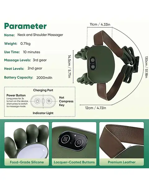 Neck and Shoulder Rechargeable Massager with Heat Function FH-670