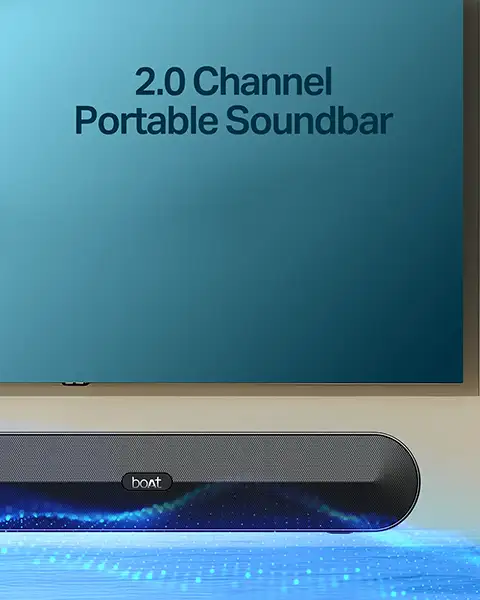 boAt Aavante Bar Joy 2.0 Channel Portable Soundbar TWS for 2X Power 10W-Black