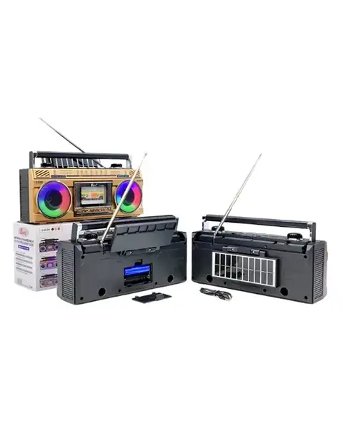 FP-363-S Radio Boombox Bluetooth Speaker – LED Lights FM/USB/TF/AUX Support