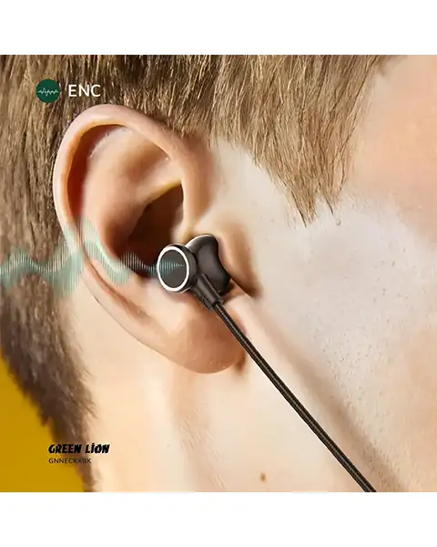 Green Lion Neck X Wireless Neckband 200mAh Battery-Black