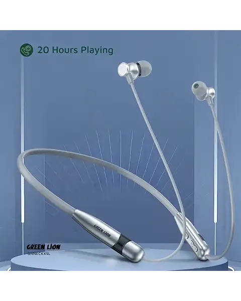 Green Lion Neck X Wireless Neckband 200mAh Battery-Gray