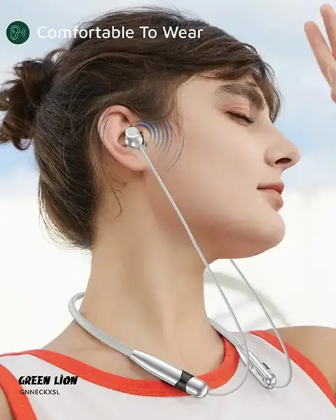 Green Lion Neck X Wireless Neckband 200mAh Battery-Gray