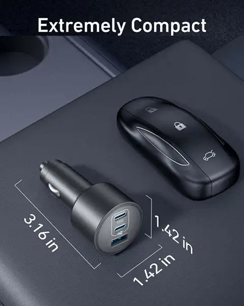 Anker Nano Car Charger 167.5W 3 Ports USB-C to USB-C cable B2737HA1