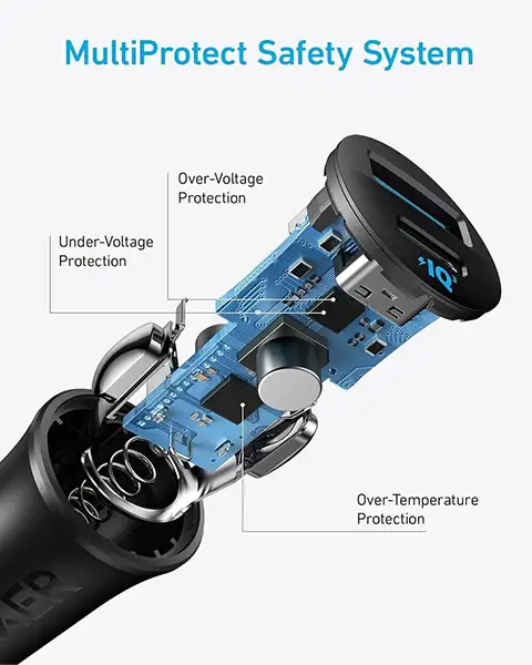 Anker Ultra Compact Dual Port 30W Car Charger with PPS Technology A2741H11