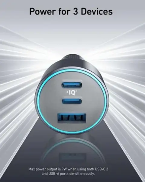 Anker Car Charger 335 USB C 67W 3 Port Compact Car Fast Charger A2736H11